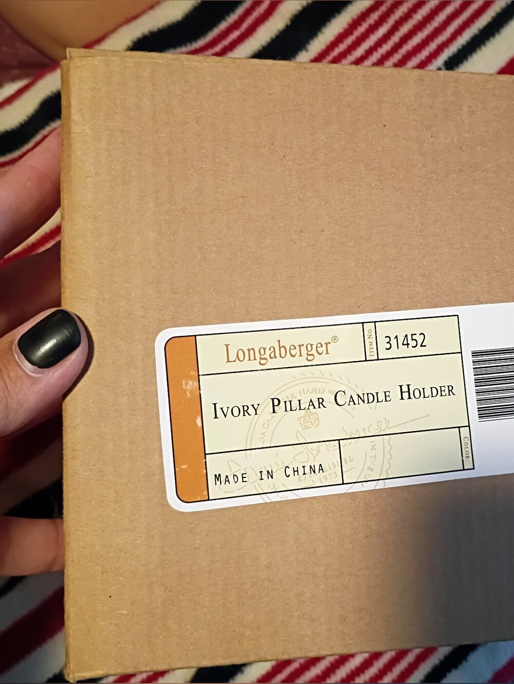 Longaberger Ivory Candle Holder Pillar